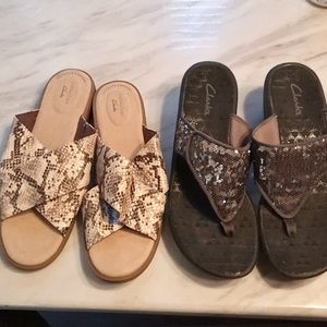 2 pairs Clark sandals